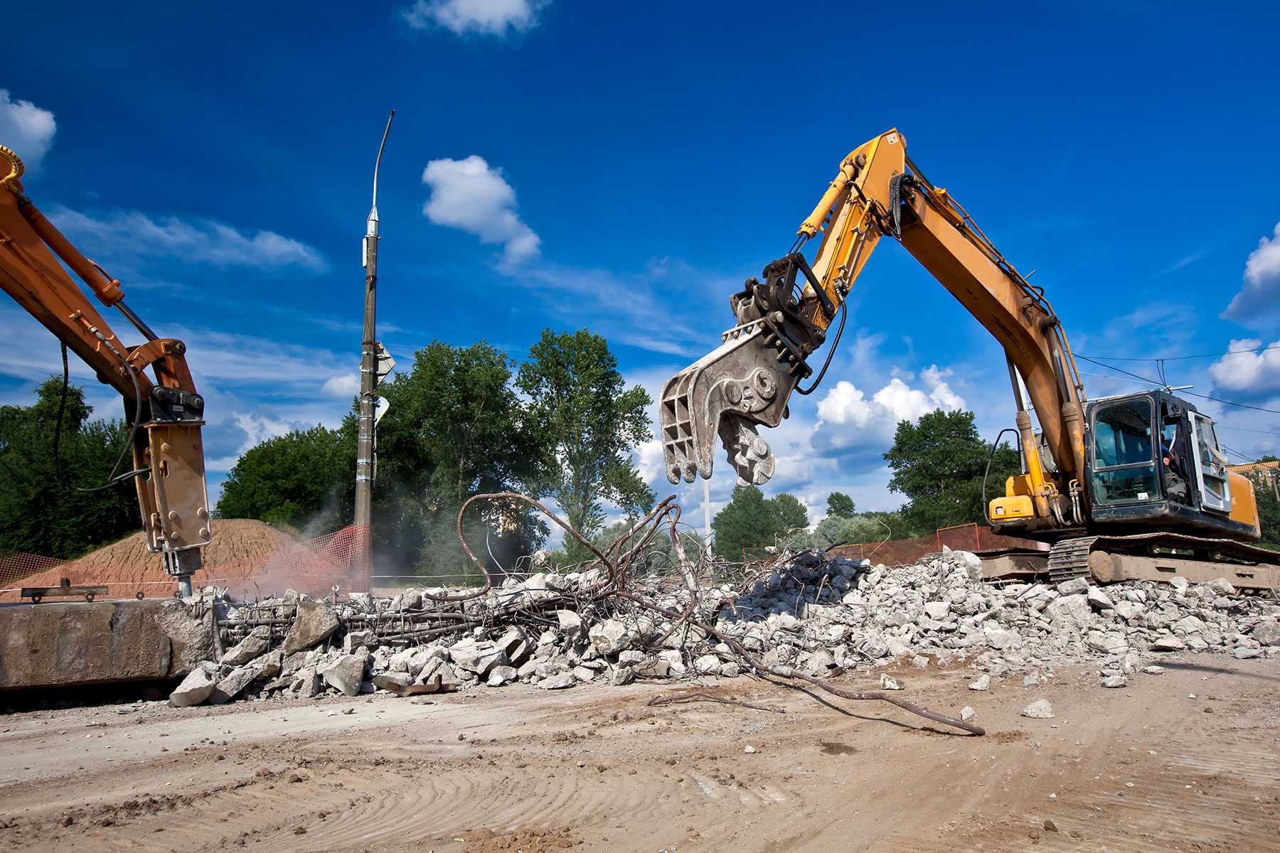 A bulldozer working at a jobsite