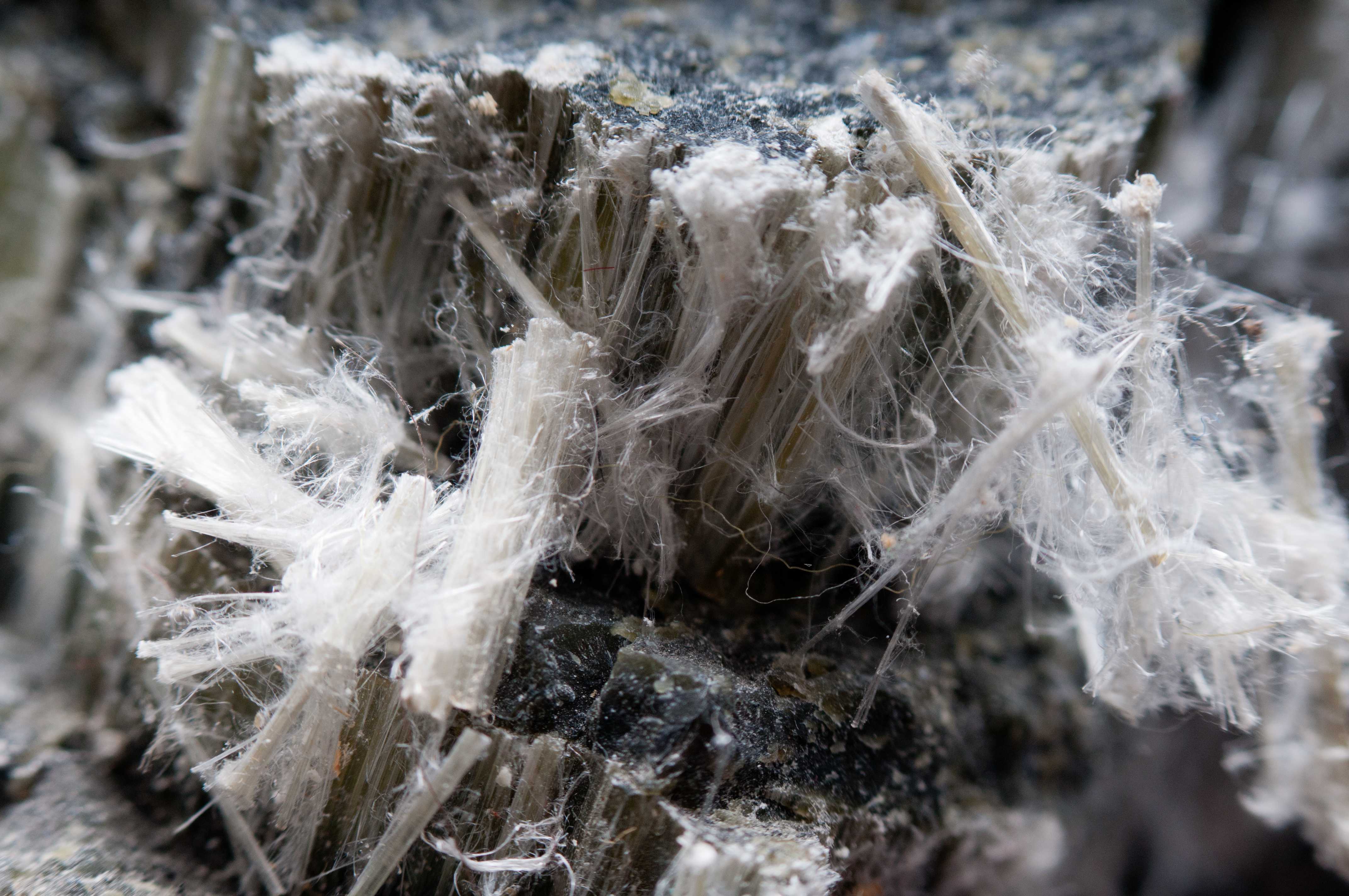 Close up of asbestos