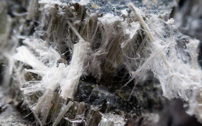 Close up of asbestos