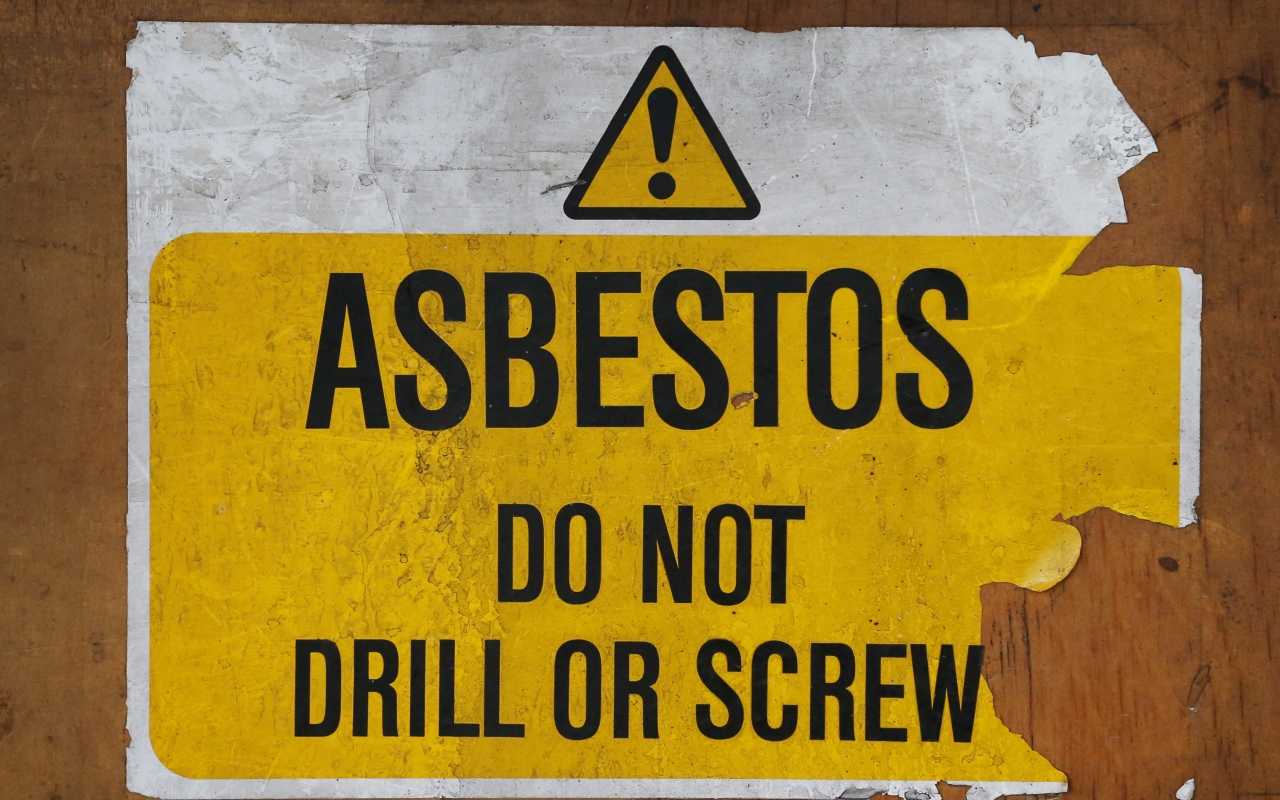 Asbestos hazard sign