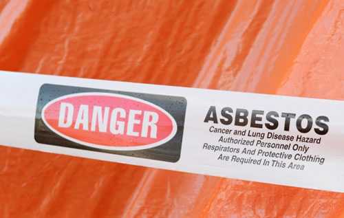 Asbestos danger sign