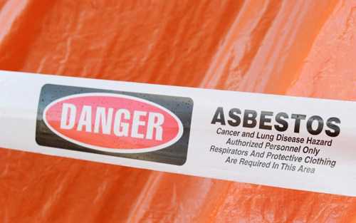 Asbestos danger sign