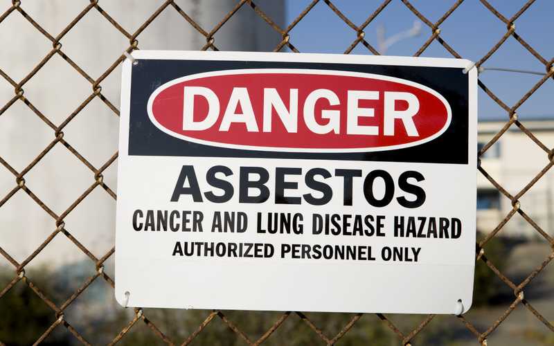 Asbestos danger sign