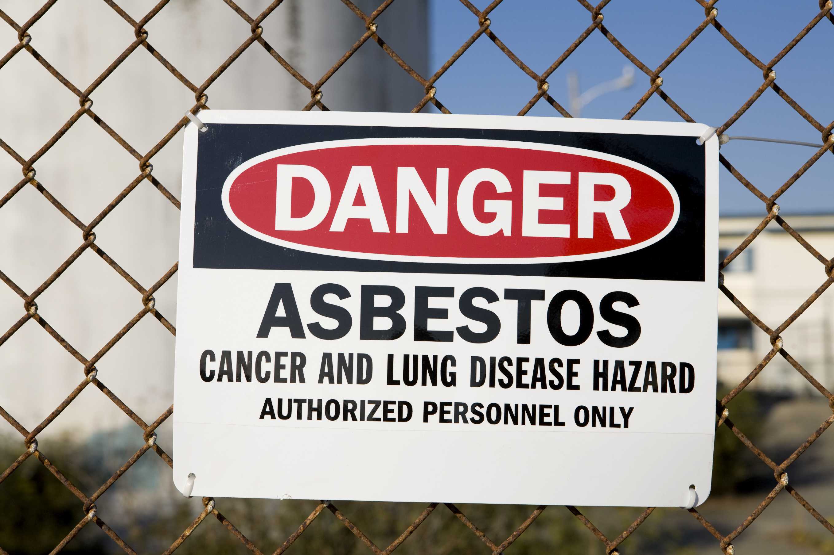 Asbestos danger sign