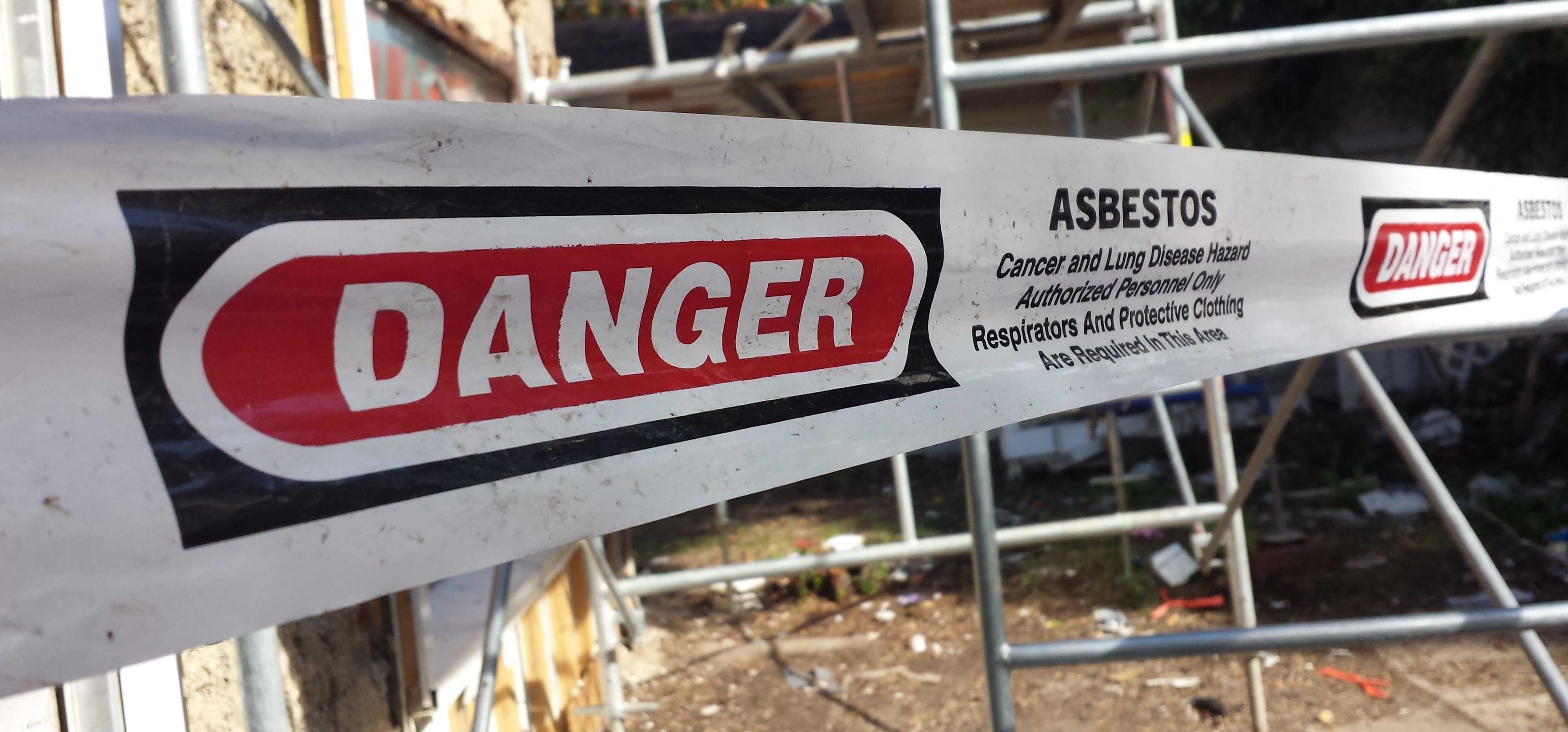 Asbestos danger sign