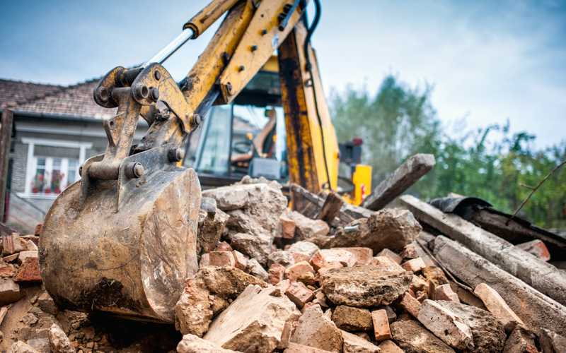 A bulldozer at a jobsite