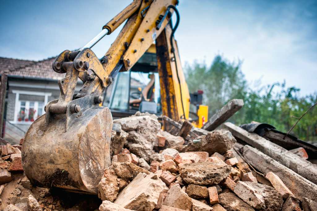 A bulldozer at a jobsite